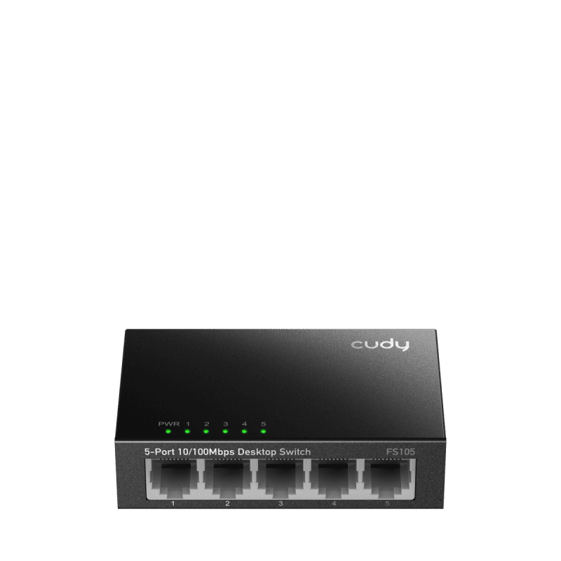 64746ef332ea4586b0a75b5101502b20.png CUDY 5-Port 10/100 Mbps Desktop Switch, 5 10/100M RJ45 Ports, - imagine 1