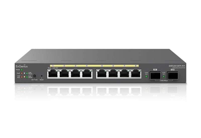 650465bdcd91db2ee59d6736d36a83d9.jpeg Switch EnGenius Managed / stand-alone Desktop 8-port GbE 130W cu - imagine 1
