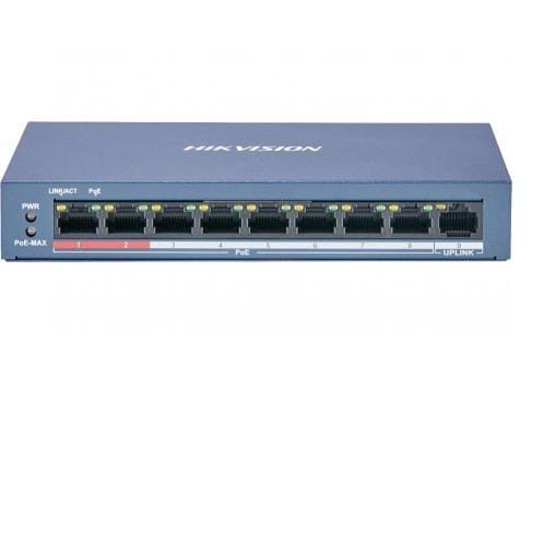 overlay_0fb21240b6a96e36837e1e195f033642.jpg Switch Hikvision DS-3E0109P-E/M(B), 8-port, PoE - imagine 1