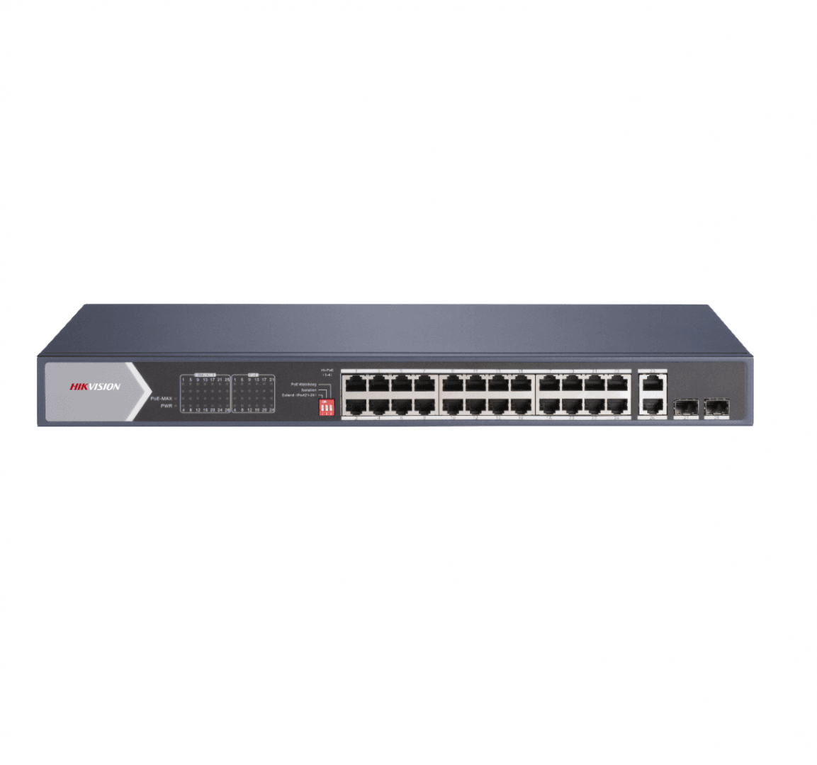 overlay_2b3cb2741347b6d859bc6adc78342702.png Switch Hikvision DS-3E0528HP-E, 28-port, HiPOE - imagine 1