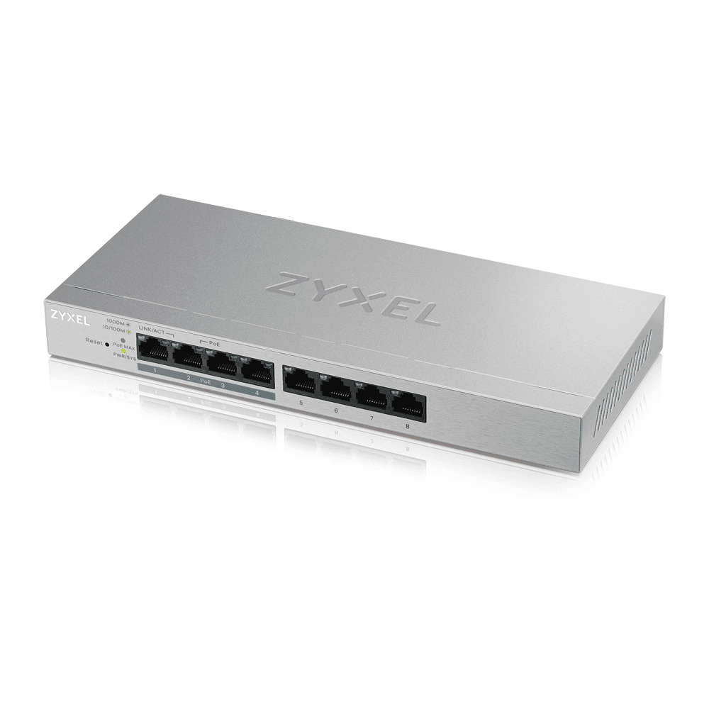 overlay_2c8810821c84eaaabcbe8c0d395e2e7c.png ZYXEL GS1200 8-Port Web Managed PoE Gigabit Switch - imagine 1