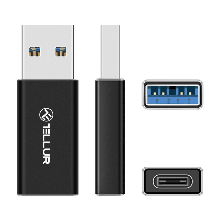 overlay_4f7f96f81e77c868896e645f7a6a03b6.png Adaptor USB-A la USB-C Tellur, 3A, viteze de transfer de - imagine 1