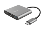 Hub USB Trust Dalyx, 3 porturi USB-C, silver