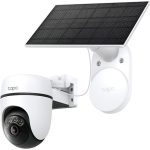 Solar-Powered Pan/Tilt Security Camera Kit SPEC:2K 3MP(2304×1296), 2.4 GHz, 6700mAh