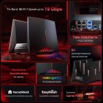 TP-LINK Router wireless TRi-Band Archer GE800, Otel inoxidabil, BE19000, Viteze - imagine 4