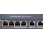 Switch PoE Hikvision DS-3E0106P-E/M(B): 4 x 10/100Mbps PoE port, and